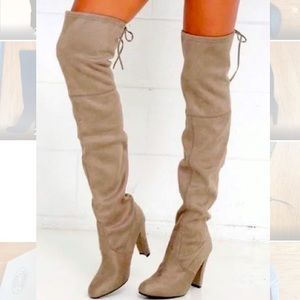 Taupe Over the knee boots